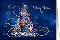 Patriotic Christmas Tree, SON, Stars/Stripes Decorations card