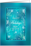 Business Christmas Happy Holidays Dreamy Blue with Snowflakes card