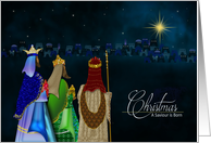 Christmas, Christian, Three Wise Men Following Star to Bethlehem card