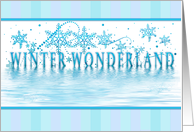 Seasonal, Winter Wonderland, Magical Image of Text & Blue Snowflakes card