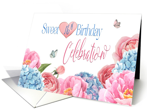 Sweet 16th Birthday Party Inviation,Dainty Roses, Heart &... (1609126)