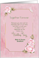 Renewal Vows Invitation, Together Forever, Name Insert, Pink Roses card
