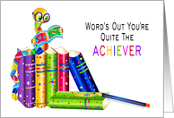 Congratulations, Colorful Bookworm & Books in Kaleidoscope Collection card