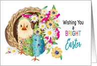 Easter, Small Chick & Flowers in Kaleidoscope Collection card