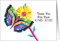 Thank You,Kindness, Butterfly and Daisy in Kaleidoscope Collection card