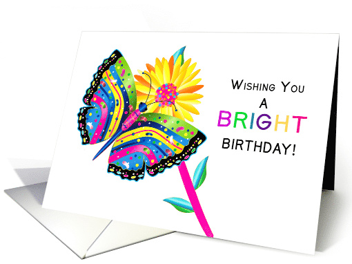 Birthday, Butterfly and Daisy in Kaleidoscope Collection card