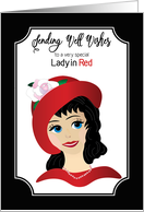 Get Well, Lady in Red, Lady Wearing Red Hat card