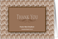 Thank You Business Company Name Insert on Front Brown Swirly design card