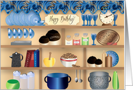 Happy Birthday Grandma’s Pantry with Blue Dishes and More card