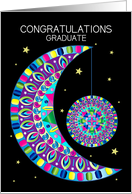 Congratulations Graduate Abstract Kaleidoscope Type Moon card