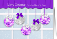 Christmas Window Pane From Our Home to Yours Snowing Purple Decoration card
