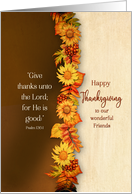 Thanksgiving Friends Harvest Flowers and Leaves Christian Verse card
