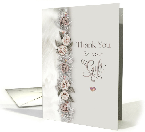 Thank You for Wedding Gift Soft Dreamy Roses card (1706578)