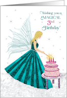 Birthday 3rd For Girl Magical Fairy Lighting Candles on Decorated Cake card