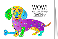 Thinking of You Dachshund Graphic Dog Kaleidoscope Collection card
