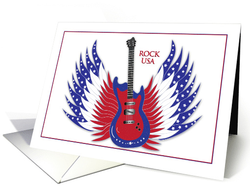 Patriotic Rock Event Invitation Electric Guitar Wings... (1731792)