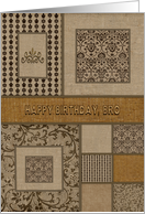 Birthday Bro Shades of Brown Faux Textures and Patterns card