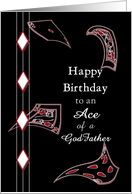 Happy Birthday Godfather, Abstract Playing Cards Floating Downward card