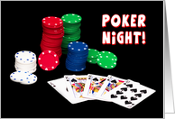 Poker Night, Chips, Royal Flush Hand card