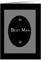Bestman, Bridal Party Invitation, Gray/Black, Classy card