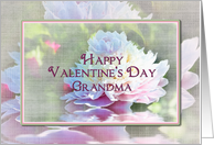 Valentine’s Day, Grandmother, Dreamy Peony Flower on Faux Texture card