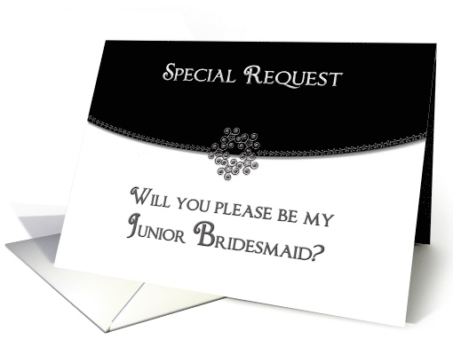 Bridal party invitation - Junior Bridesmaid - Black/White... (546023)