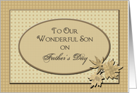 Father’s Day, Son, Masculine Shades of Brown Patterns and Leaves card