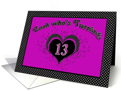 Sweet 13 - Birthday - Teen - Heart - card (718155)