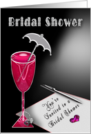 Bridal Shower Invitation - umbrella drinks - card