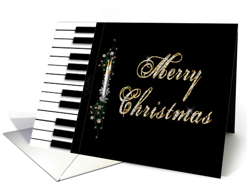 Christmas Greeting - Piano - Candles - Keyboard - Musicians
 card