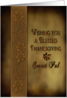 Thanksgiving - Secret Pal - Blessed - Brown Leaves card