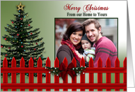 Christmas - Tree - decorations - fence - PhotoCard/ Insert card