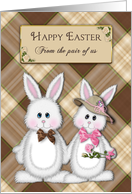 EASTER, From the Pair of us, Bunny Couple Dressed-up card