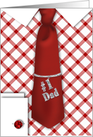 Father’s Day, DAD, #1, Red Tie on Red Designer Shirt with White Cuffs card