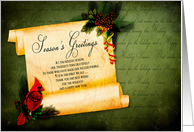 Season’s Greetings - Scroll - Cardinal card