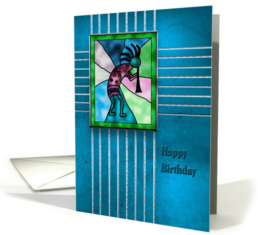 HAPPY BIRTHDAY - AMERICAN INDIAN DESIGN - KOKOPELLI card (955217)