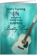 18th Birthday Party Invitation (Surprise - Guitar) card
