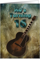 16th Birthday Party Invitation ( Guitar) Male card
