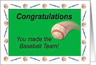 Baseball Team Congratulations card
