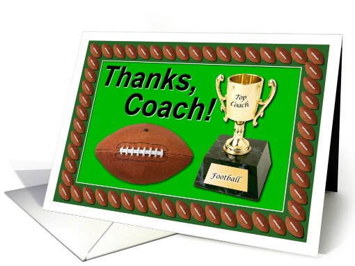 Football Coach Trophy Thanks card (410423)