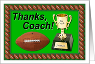 Football Coach Trophy Thanks card