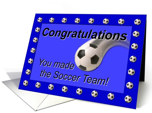 Soccer Team Congratulations Blue card (417069)