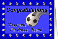 Soccer Team Congratulations Blue card