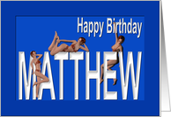 Matthew’s Birthday Pin-Up Girls, Blue card