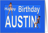 Austin’s Birthday Pin-Up Girls, Blue card