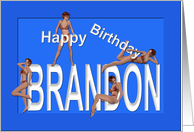Brandon’s Birthday Pin-Up Girls, Blue card