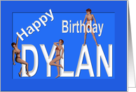 Dylan’s Birthday Pin-Up Girls, Blue card