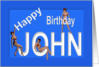 John’s Birthday Pin-Up Girls, Blue card