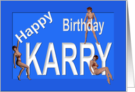 Karry’s Birthday Pin-Up Girls, Blue card