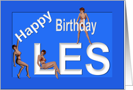 Les’s Birthday Pin-Up Girls, Blue card